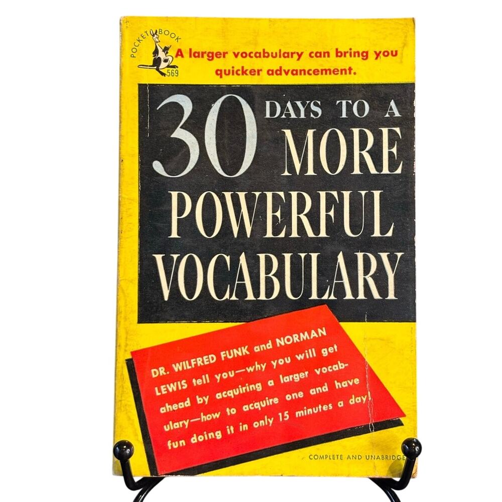 VTG 1952 30 Days to a More Powerful Vocabulary Book by Funk & Lewis, Paperback